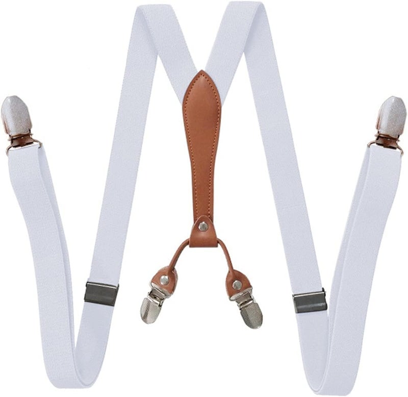 AYOSUSH Elastic Suspenders for Women Thin Y Back 4 Clip Skinny Ladies Suspenders - Image 2