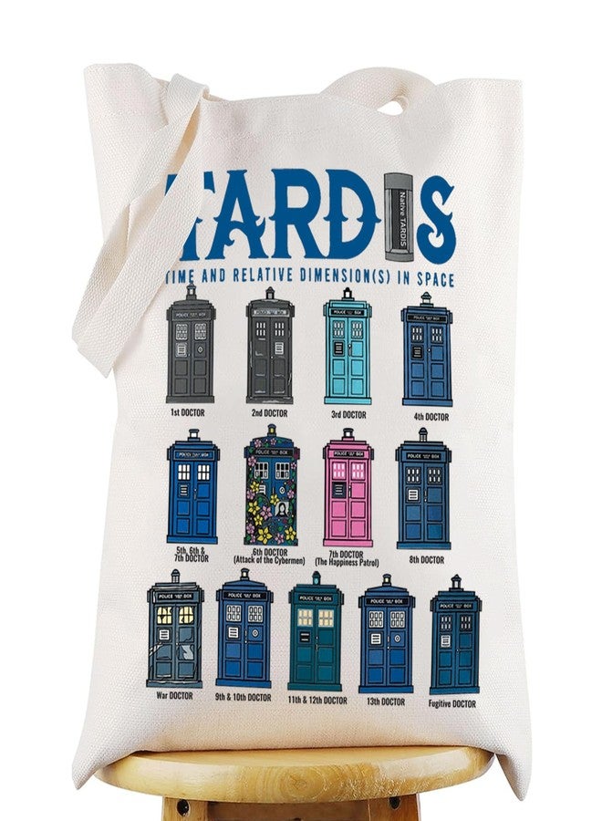 G2TUP Policeman Box Canvas Tote Bag Doctor Movie Fans Gift Police Box in Space Shoulder Bag Police Box Doctor Merch (Police Box Space TG) - Image 1
