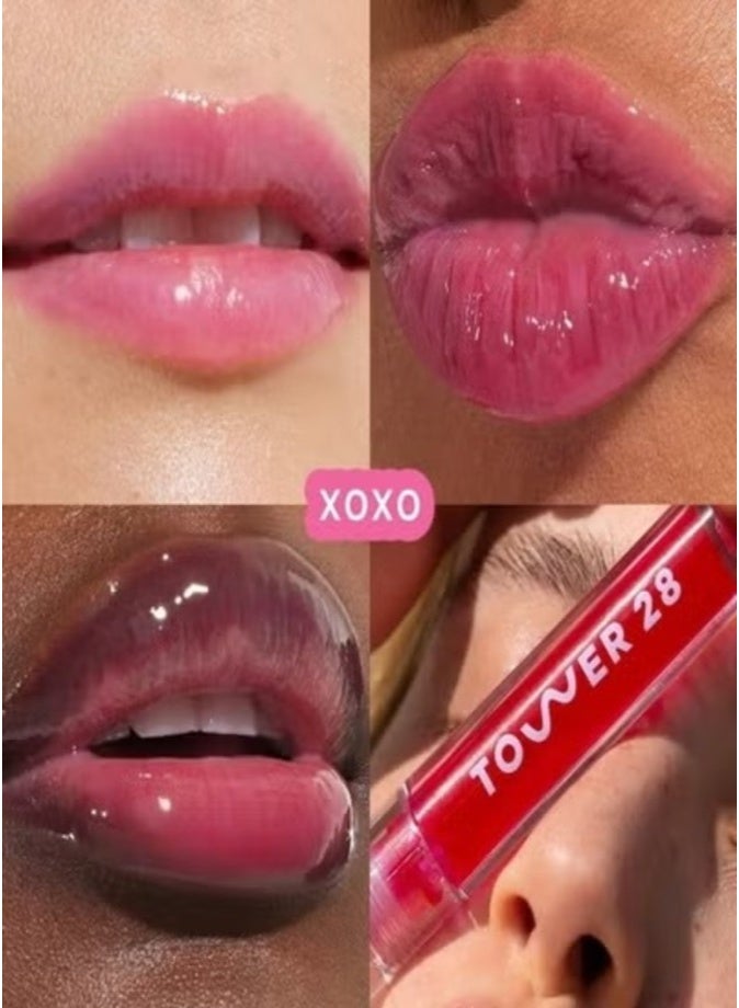 Tower 28 ShineOn Moisturizing Non-Stick Lip Jelly , XOXO - sheer pink 3.9ml | Hydrating Gloss with High Shine Finish - Image 2