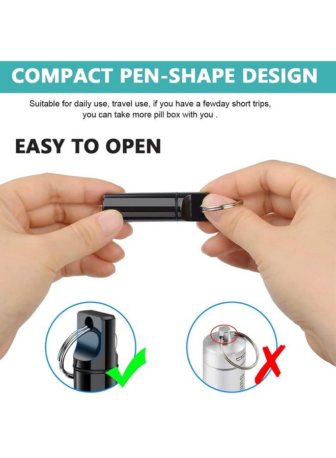 HANNEA® 3PCS Aluminum Keychain Medication Pill Box, Waterproof Mini Metal Pill Holder Medicine Bottle for Outdoor, Travel, Camping - Image 5