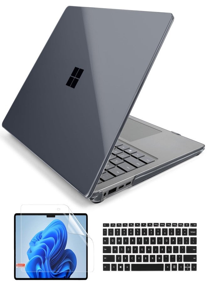 Batianda Crystal Case for Microsoft Surface Laptop 15-inch Touchscreen Copilot+ PC 2024 (7th Ed) Lightweight Durable Scratch-Resistant Easy Install, with Keyboard Cover & Screen Protector, Black - Image 1