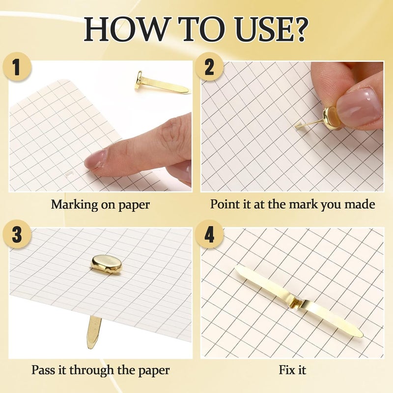 Ferraycle 500 Pieces Mini Brads Fasteners Brass Paper Fasteners Metal Round Pastel Brads for Scrapbooking Crafts DIY Projects 0.5'', 0.7'', 1'' (Gold,Silver) - Image 3