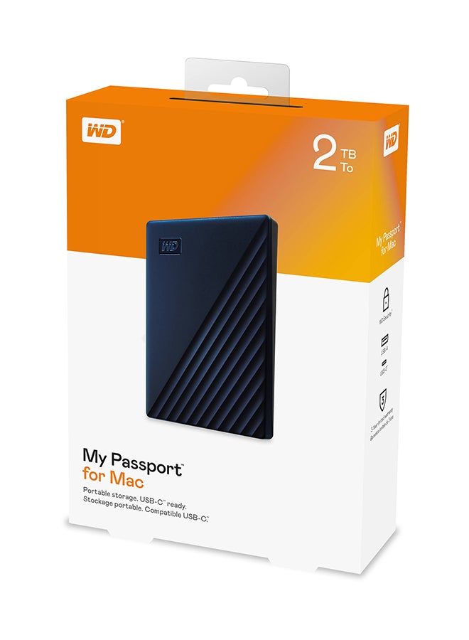 WD Hard Drive My Passport For Mac Portable Midnight Blue 2 TB WDBA2D0020BBL-WESN 2 TB - Image 4