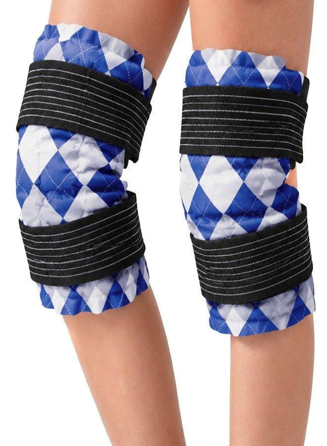 WORLD-BIO Ice Packs for Injuries Reusable, Knee Ice Pack Wrap with Straps, Gel Ice Wrap for Leg Pain Relief, Hot & Cold Compress Therap for Swelling, Water Soak Needed, Blue & White, 2pack - Image 1