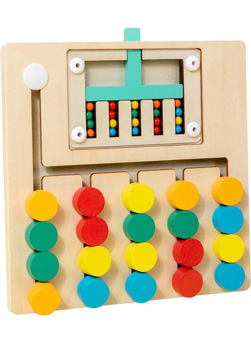 لعبة ألغاز مطابقة الألوان الخشبية، ألعاب المنطق الذهنية، ألعاب تعليمية للأطفال في مرحلة ما قبل المدرسة، للأولاد والبنات - Image 1