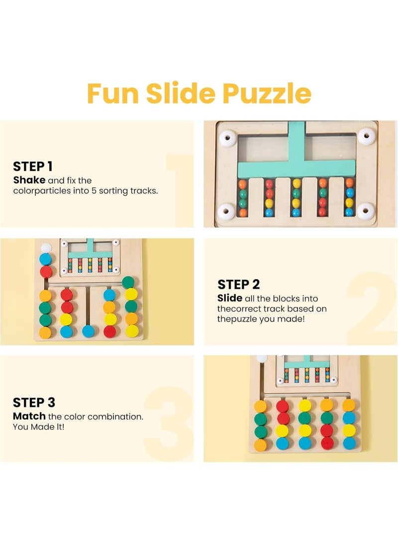 لعبة ألغاز مطابقة الألوان الخشبية، ألعاب المنطق الذهنية، ألعاب تعليمية للأطفال في مرحلة ما قبل المدرسة، للأولاد والبنات - Image 2