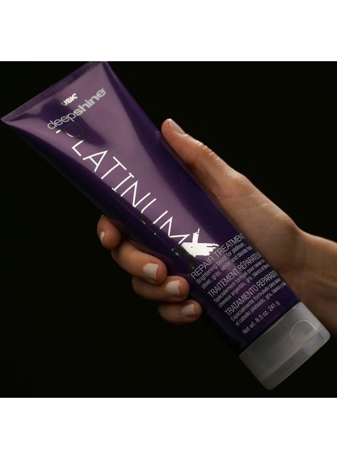 Rusk Deepshine PlatinumX Repair Treatment, Repairs and Moisturizes Chemically Treated or Damaged Hair, Adds Shine to Platinum, Blonde, Gray, and Silver Hair, 8.5 oz - Image 3
