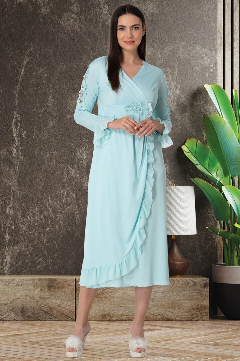 Mecit Pajama 5522 Turquoise Maternity Nightgown