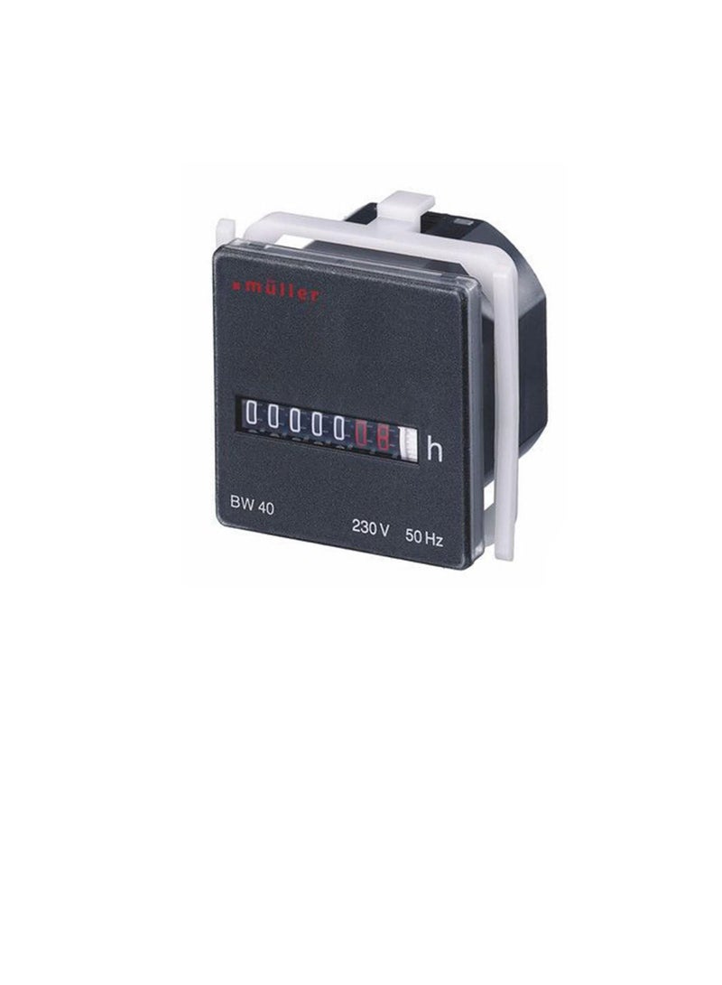 Muller Hour Counter Analog 115VAC 48x48mm Panel Mounted BW40.18 - Image 1