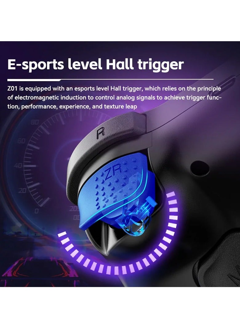 وحدة تحكم ألعاب لاسلكية Z01، لوحة ألعاب مستشعر حركة بلوتوث 6 محاور، عصا تحكم عن بعد لوحدة التحكم السحابية المحمولة، عصا تحكم قابلة للبرمجة لأجهزة Android وiOS وSwitch وSteam وPS3 PS4، (أبيض)