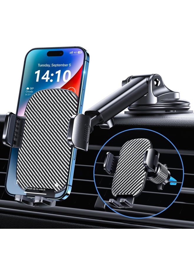 GUWEZ Phone Holder Car Mount for iPhone[Powerful Suction]Phone Mount for Car Dashboard Windshield Air Vent Universal Accessories[Thick Cases Friendly]Automobile Cell Phone Holder Fit iPhone Smartphone - Image 1
