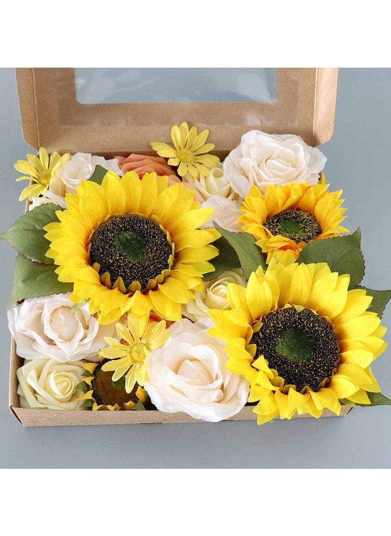 GT-Wheel Artificial Flowers Combo Box Silk Fake Faux Flower Centerpieces for DIY Wedding Cake Topper Floral Arrangements  - Image 1