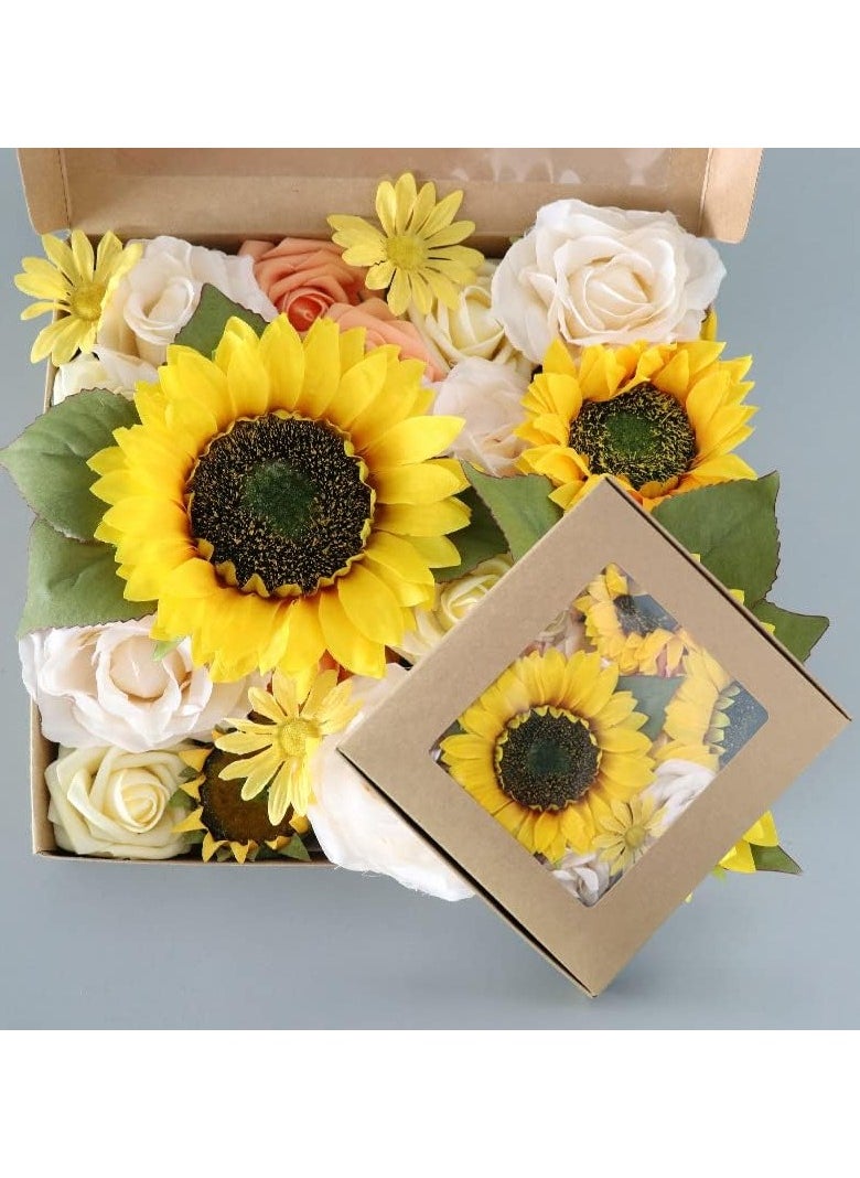 GT-Wheel Artificial Flowers Combo Box Silk Fake Faux Flower Centerpieces for DIY Wedding Cake Topper Floral Arrangements  - Image 2