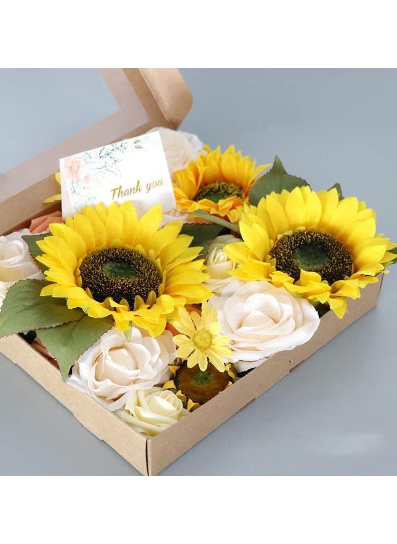 GT-Wheel Artificial Flowers Combo Box Silk Fake Faux Flower Centerpieces for DIY Wedding Cake Topper Floral Arrangements  - Image 3