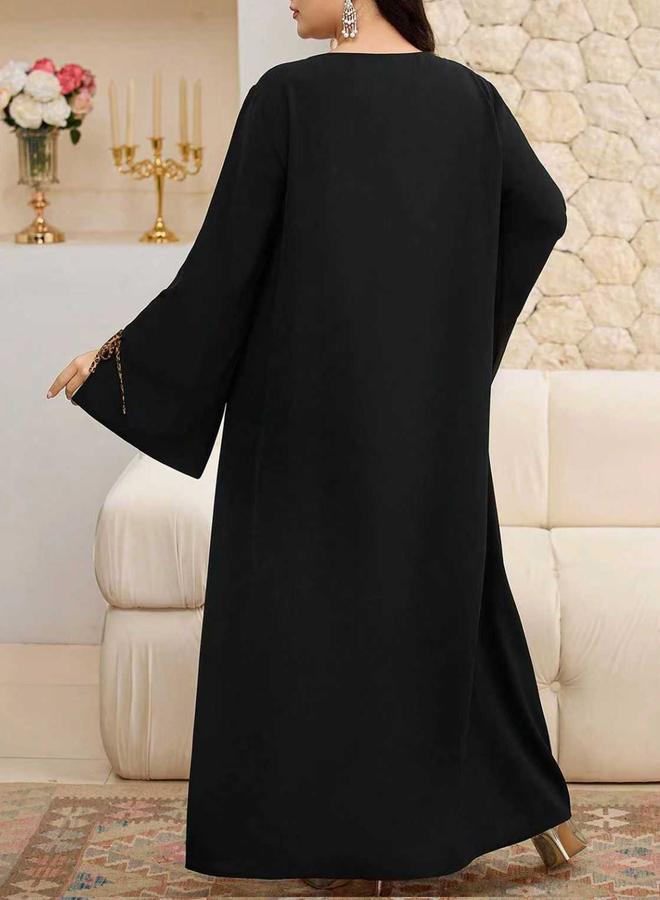 Take Two Plus Size Black Leopard Print Jalabiya - Image 4