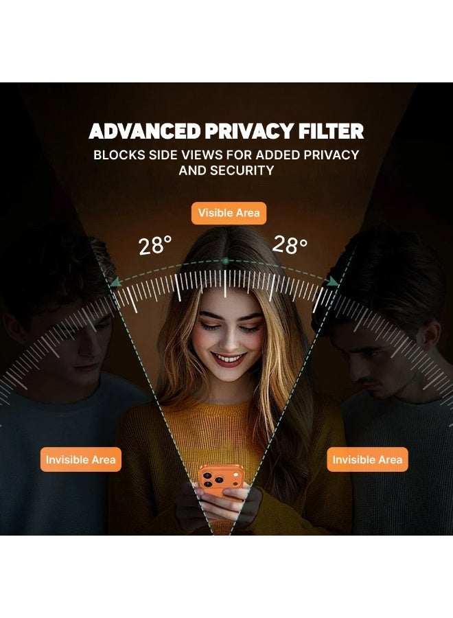 FITIT حماية شاشة زجاجية مقسّاة لجهاز آيفون 17 برو - فلتر خصوصية، حماية من السقوط، وضوح عالي - فيتت - Image 3