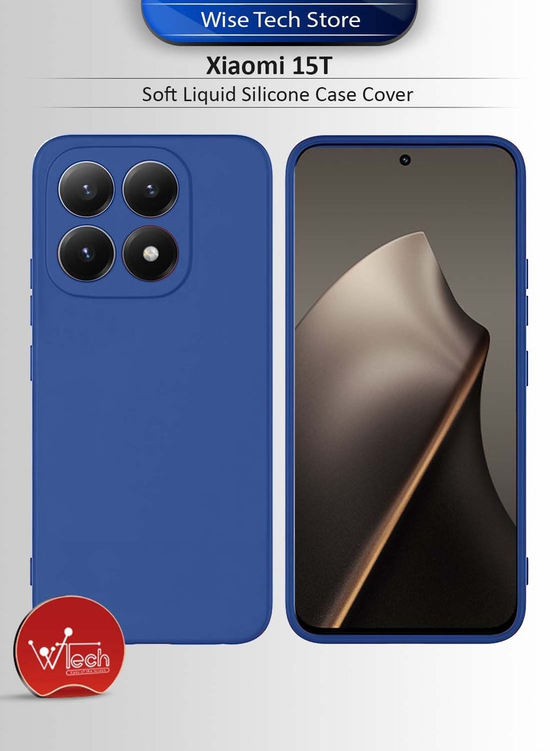 Wtech Xiaomi 15T 5G 2025 Soft Liquid Silicone Case Cover (MCRPSN) - Navy Blue - Image 1