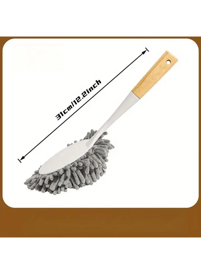 White Washable Reusable Microfiber Duster for Sofa Curtain Car Interior Anti Static Cleaning Kit - Image 4