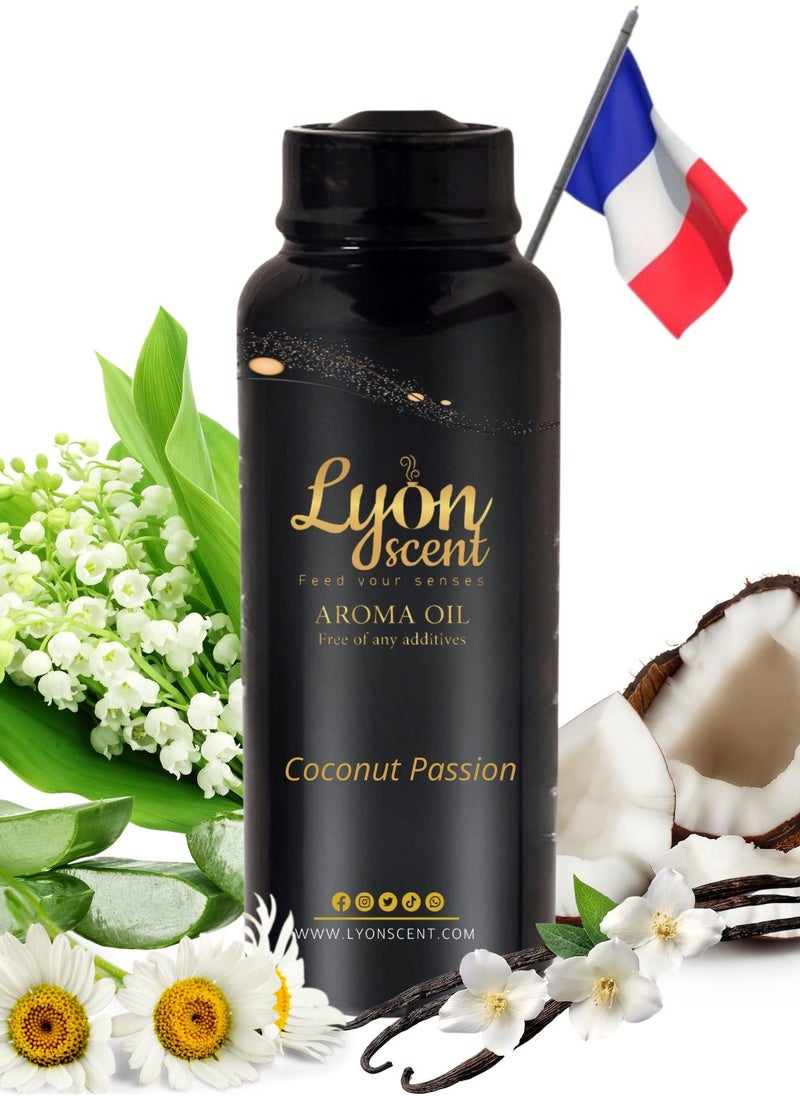 LYON SCENT - Lyon Scent Aroma Oil, 100% Pure Oil, Perfume for Air Freshener, Diffuser Aroma, Fragrance Oil, Air Freshener Oil refill, Essential Scented Oil, Luxurious Scent (Coconut Passion) - Image 1