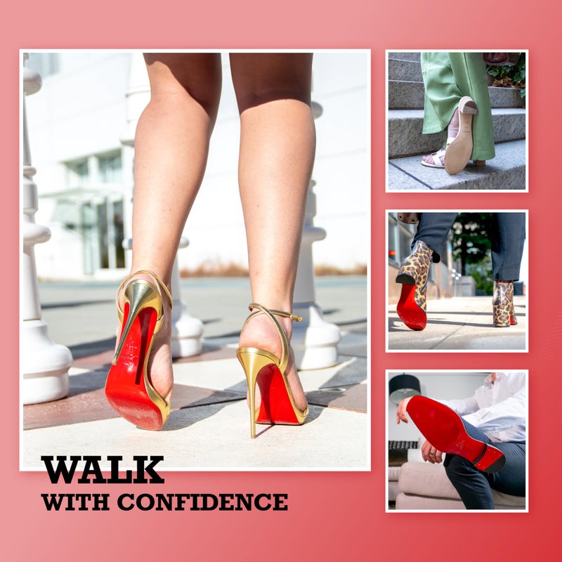 Sole Guard Shoe Sole Protector for Louboutin and Luxury High Heels, Flats, Mules, Boots, Preserves Red Bottoms, Self Adhesive Non Slip 5x8.5 Inch Premium Clear, Large, 6 Pack - Image 2