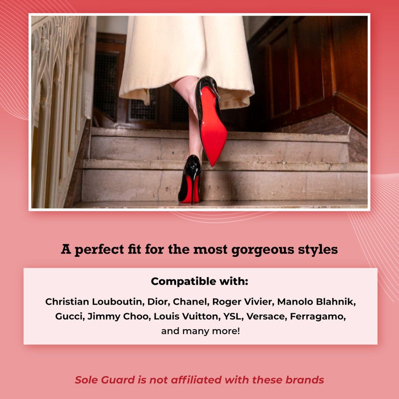 Sole Guard Shoe Sole Protector for Louboutin and Luxury High Heels, Flats, Mules, Boots, Preserves Red Bottoms, Self Adhesive Non Slip 5x8.5 Inch Premium Clear, Large, 6 Pack - Image 5