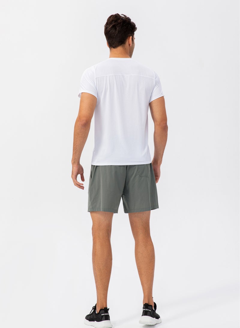 Men Quick Dry Breathable Elastic T-Shirt White - Image 2