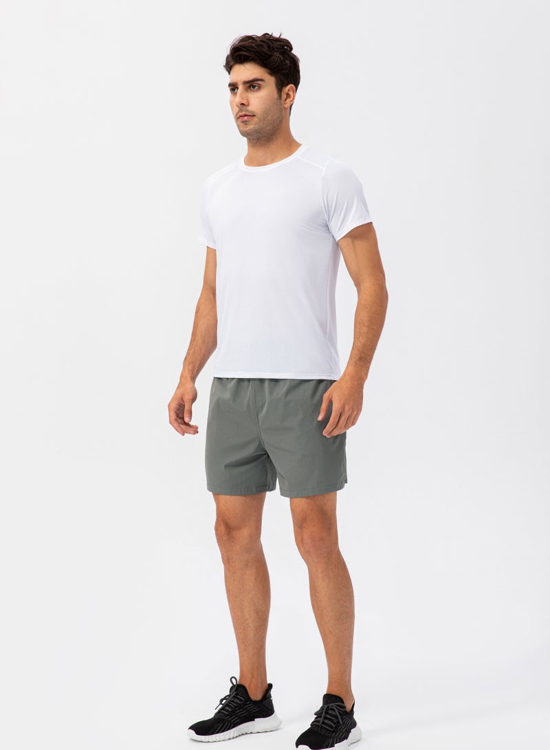 Men Quick Dry Breathable Elastic T-Shirt White - Image 1