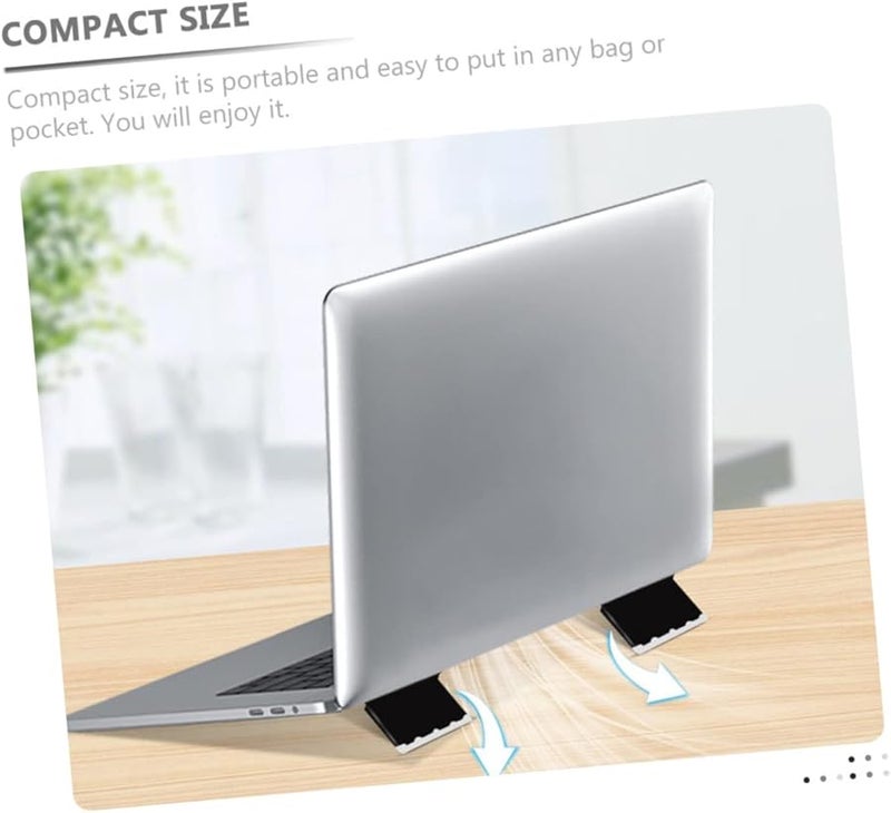 2 Pcs Laptop Cooling Stand Riser For Bed Desk Heat Dissipation Pad Holder Black - Image 4