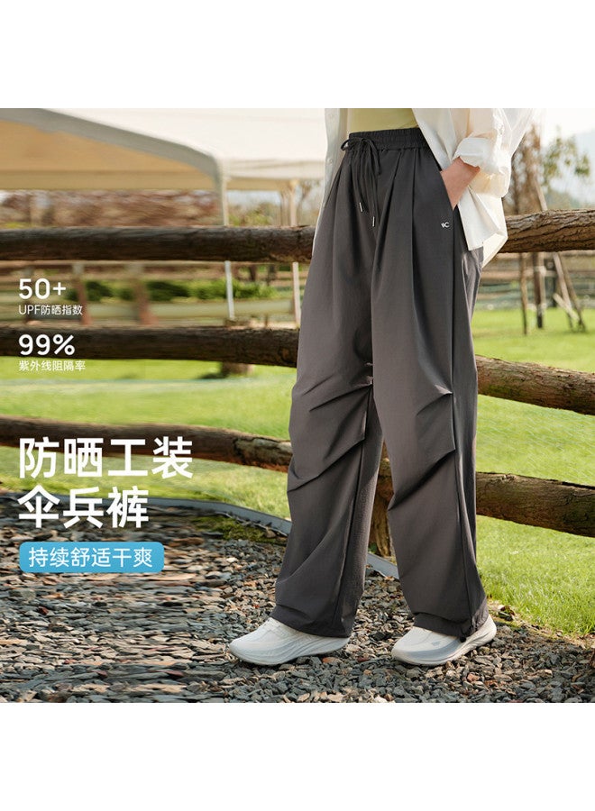 VVC سروال بارا جندي بلون موحد للحماية من الشمس، سروال طويل مانع للأشعة فوق البنفسجية، بنطال مرن متعدد الاستخدامات للتنقل - Image 3