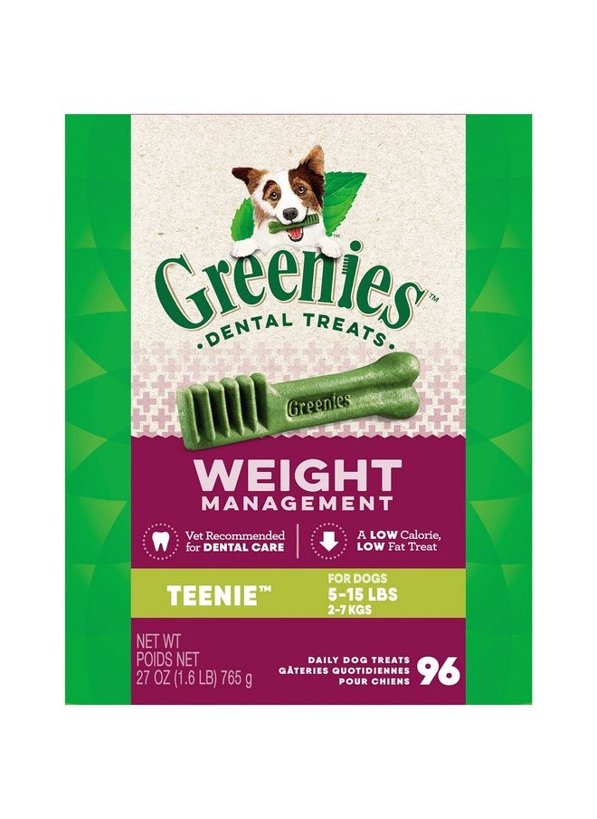 Greenies GREENIES Weight Management TEENIE Dental Dog Chews - 27 Ounces 96 Treats  - Image 1