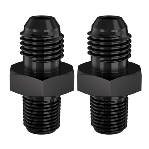 APIELE 4AN Male Flare to 18 NPT Black Aluminium Straight Fitting Adapter 2PCS STL4AN18NPT - Image 1