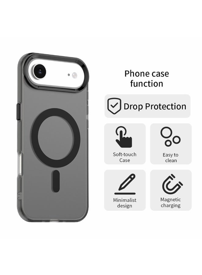 دينكس جراب ماجسيف فاخر غير لامع لهاتف آيفون 17 إير، غطاء مغناطيسي نحيف مقاوم للصدمات، (أسود) - Image 2
