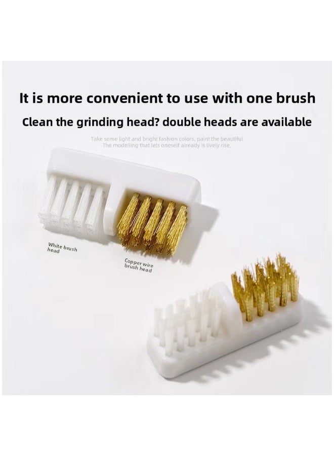 يوكانبي فرشاة تنظيف رأس جهاز الأظافر مزدوجة – شعيرات نحاسية ونايلون لإزالة الغبار، أداة تنظيف الأظافر بدون رائحة - Image 3