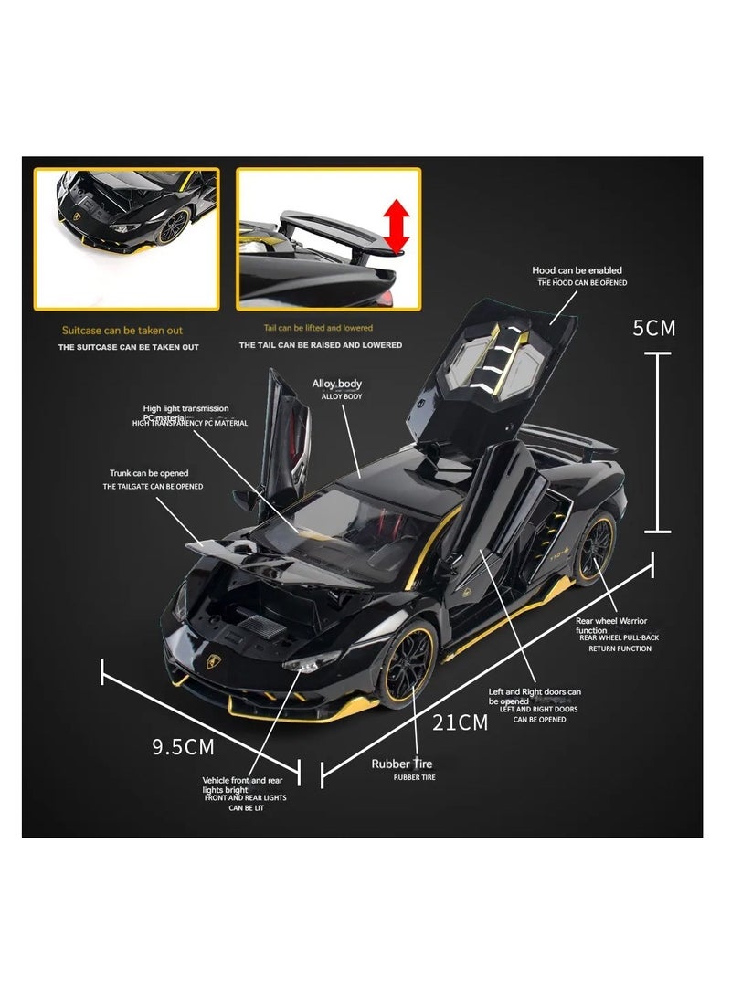 Toyland 1:24 Scale Die-Cast Sports Car Model with Scissor Doors, Lights, Sounds & Pull-Back Action  - Image 5