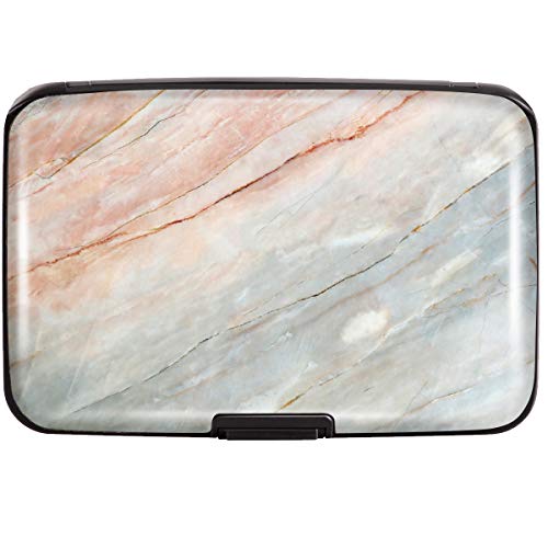Coco Rossi Marble Credit Card Holder for Women,RFID Blocking Slim Hard Card Case ID Case Travel Wallet,Grey Marble - Image 1