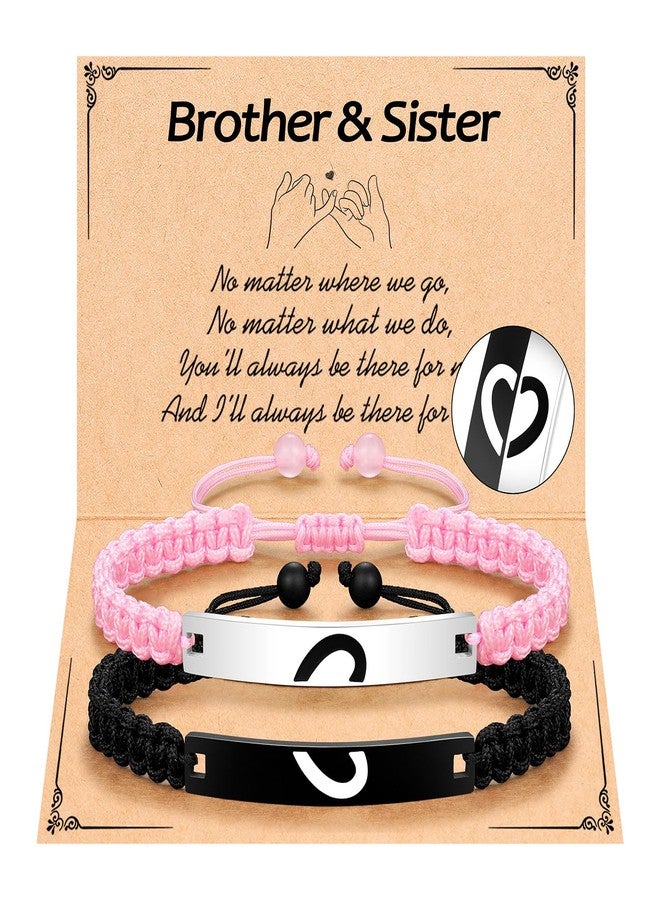 UPROMI Brother Gifts from Sister Bracelets Christmas Fathers' Day Birthday Gifts for Adult Older Big Little Brother Sister - Image 1