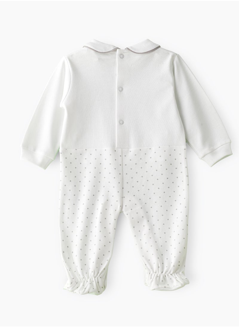 Tiny Hug Baby Girl White Glittering Coverall  - Image 2