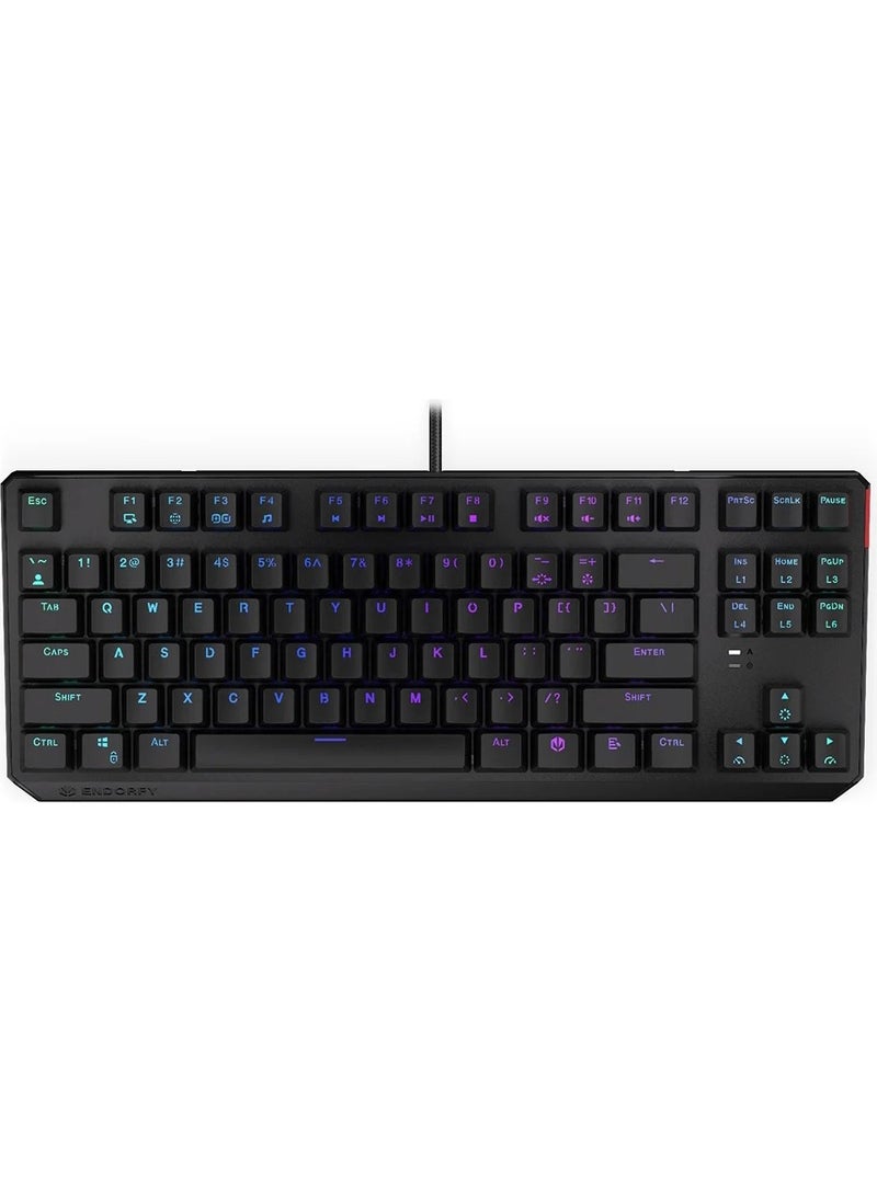 Endorfy Thock TKL Kailh Red Switch RGB Turkish Mechanical Wired Black Gaming Keyboard (EY5A003)  - Image 1