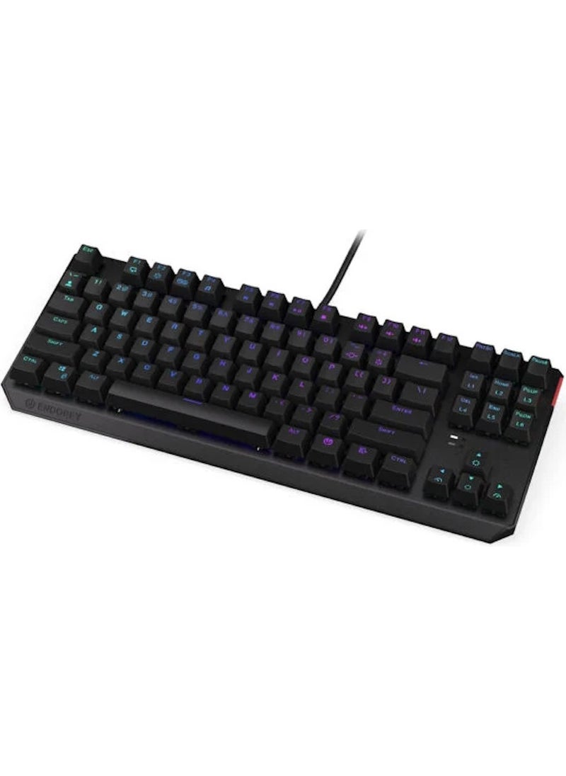 Endorfy Thock TKL Kailh Red Switch RGB Turkish Mechanical Wired Black Gaming Keyboard (EY5A003)  - Image 2