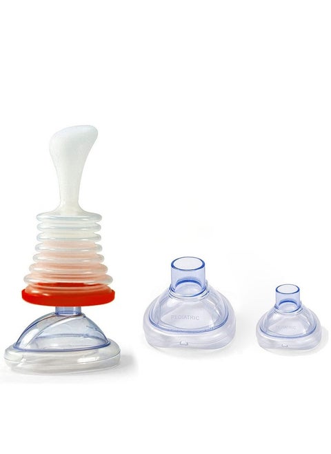Choking Emergency Device, professional asphyxia first aid device for adults and children, suction obstruction device, and breathing trainer, with 2 masks of different sizes