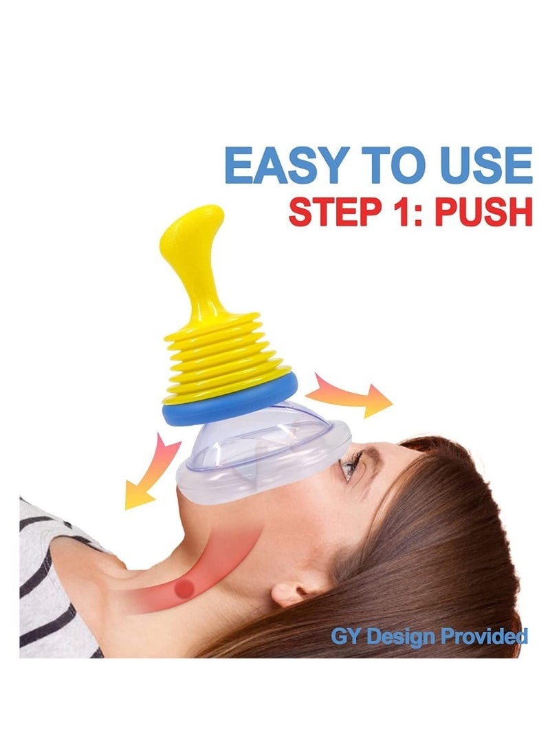 Choking Emergency Device, professional asphyxia first aid device for adults and children, suction obstruction device, and breathing trainer, with 2 masks of different sizes