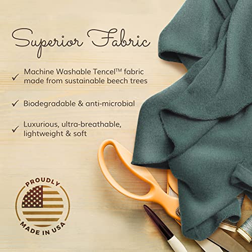 Happyluxe Travel Shawl Wraps for Women - Eco-Cashmere Wrap 68x35in. Green Pashmina Scarf, Airplane Blanket. Made In USA - Image 2