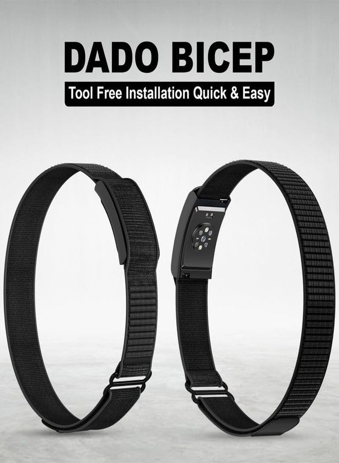 DADO Bicep Nylon Replacement Band, Compatible with Amazfit Helio Strap – Adjustable, Breathable Sport Band for Fitness Tracker, Comfortable for All-Day Wear (Black) - Image 4