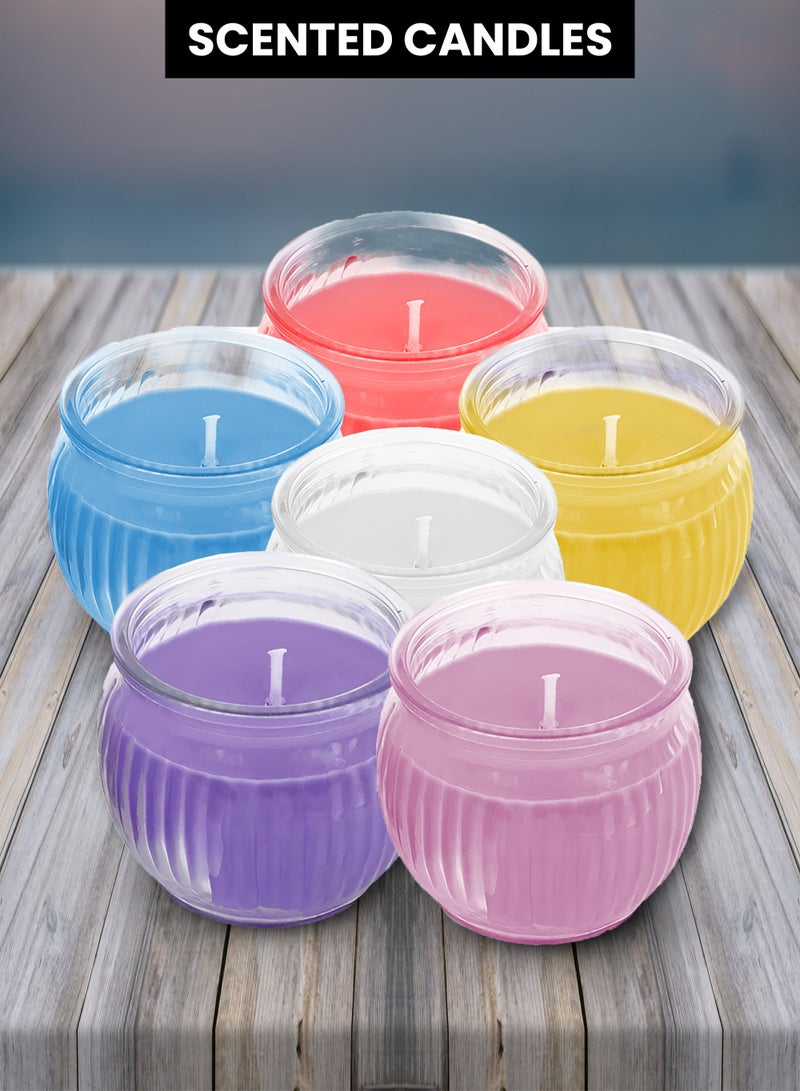 MarkedOne Scented Candles Gift Set 6pcs Aromatherapy Candles for Home - Lavender Candle, Natural Soy Wax Ribbed Jar Candles - Long Lasting Travel Candles for Stress Relief, Sleep, Relaxation, Spa, Bath, Yoga, Birthday Thanksgiving - Image 1