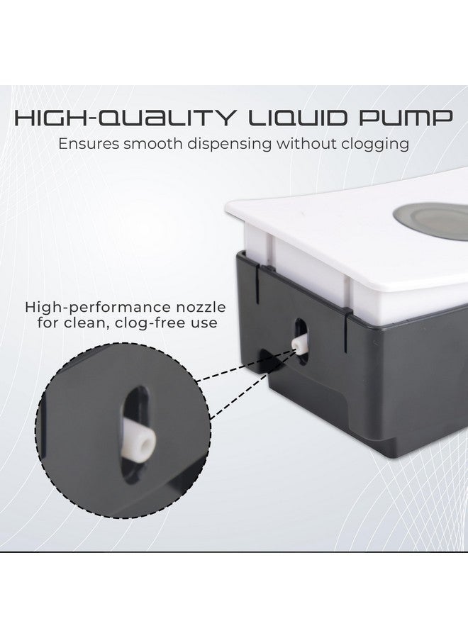 ROBUSTT موزع سائل صابون يدوي مثبت على الحائط - أبيض (200 مل، عبوة من 1) - مع 2 خطاف لاصق | مقاوم للتسرب، نافذة شفافة، تركيب سهل - مثالي للحمام، المطبخ، الفنادق، المكاتب - Image 2