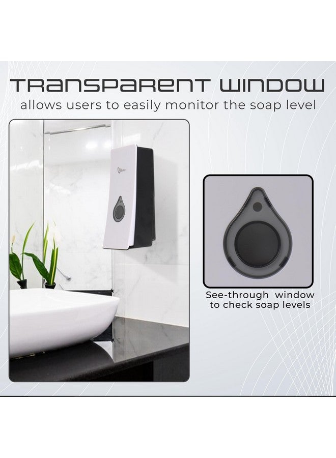 ROBUSTT موزع سائل صابون يدوي مثبت على الحائط - أبيض (200 مل، عبوة من 1) - مع 2 خطاف لاصق | مقاوم للتسرب، نافذة شفافة، تركيب سهل - مثالي للحمام، المطبخ، الفنادق، المكاتب - Image 3