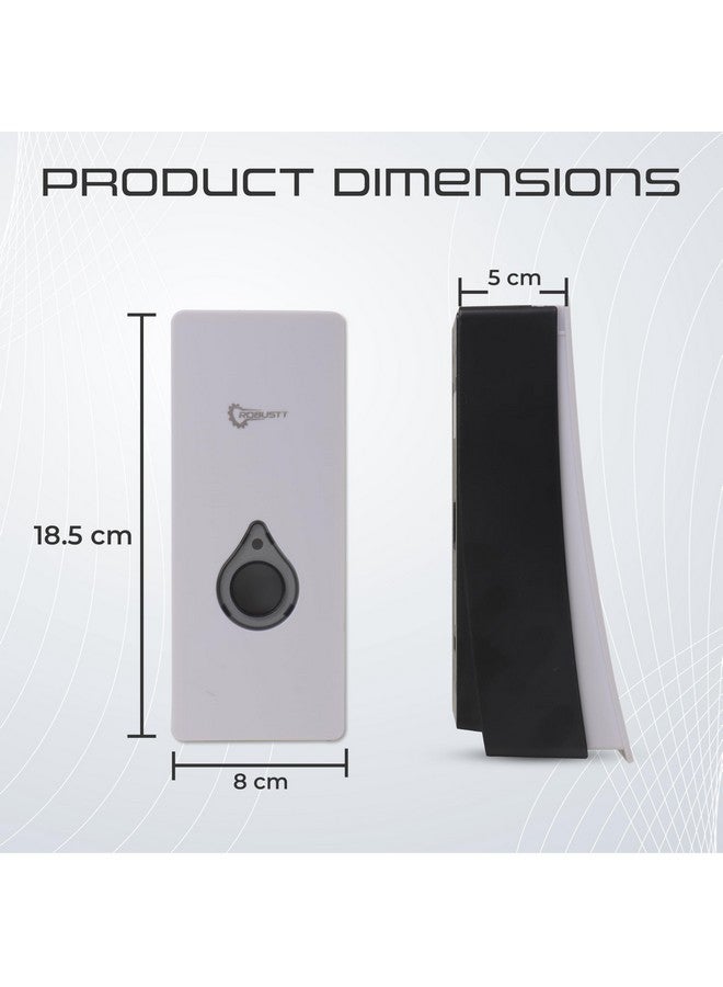 ROBUSTT موزع سائل صابون يدوي مثبت على الحائط - أبيض (200 مل، عبوة من 1) - مع 2 خطاف لاصق | مقاوم للتسرب، نافذة شفافة، تركيب سهل - مثالي للحمام، المطبخ، الفنادق، المكاتب - Image 5