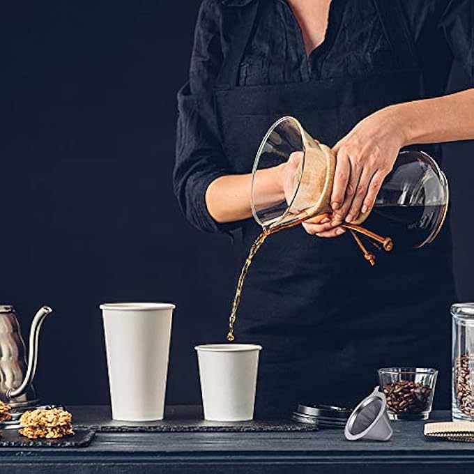 هاسذيب فلتر مخروطي من الفولاذ المقاوم للصدأ قابل لإعادة الاستخدام، ماكينة صنع قهوة شبكية بدون ورق تكفي 24 كوبًا، صديقة للبيئة، تخمير بطيء، تناسب معظم الأكواب، سهلة التنظيف، تحافظ على النكهة - Image 5