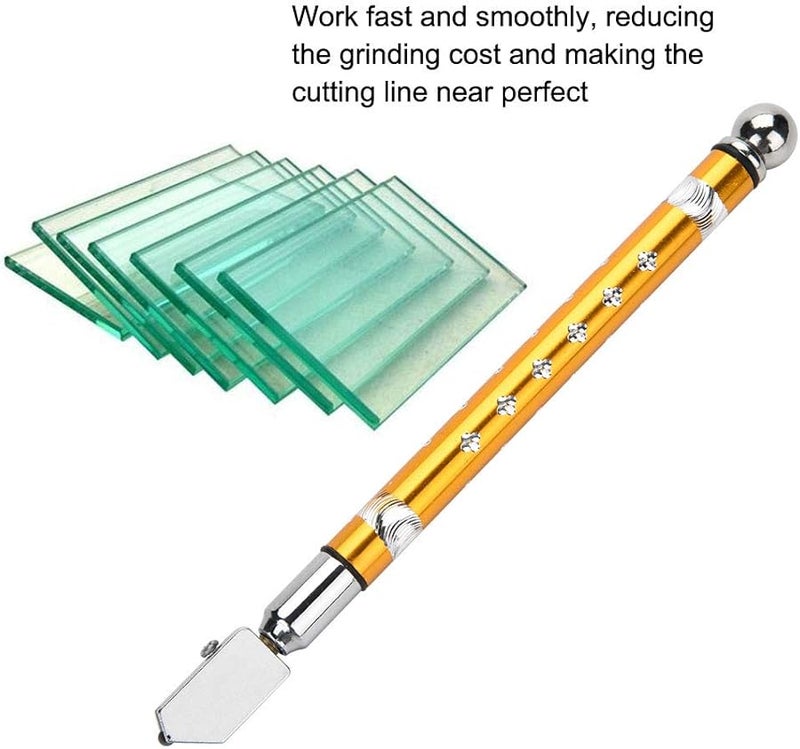 Professional Glass Cutter Tool Golden Non Slip Handle For 3 15mm Thickness Glass Tiles - Image 1