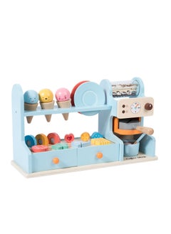 Play House Ice Cream Machine Coffee Machine Mini Canteen Dessert Station Substitute Life Scene Simulation Toy-Color:Ice Cream (blue)